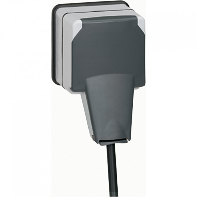 Розетка LEGRAND 2К+3 с защитными шторками и крышкой IP 66 16 A 250 В Программа Plexo IK 08 моноблоки серый 090465