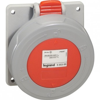 Встраиваемая розетка LEGRAND P17 Tempra Pro IP 66/67 380/415 В 16 A 3К+З