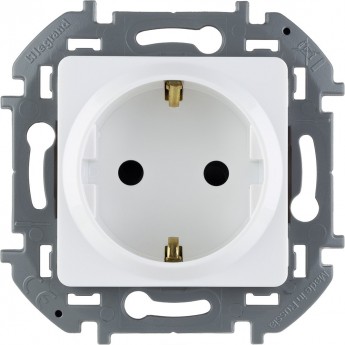 Розетка LEGRAND INSPIRIA 2К+З со шторками немецкий стандарт 16 А 250 В белый