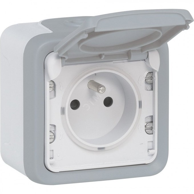 Розетка LEGRAND PLEXO 2К+З с заземлением французский стандарт накладная 069731