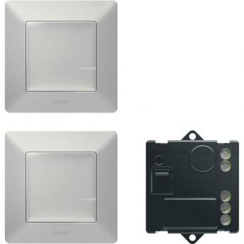 Пакет для управления освещением LEGRAND Valena Life with NETATMO c 2х мест, алюминий