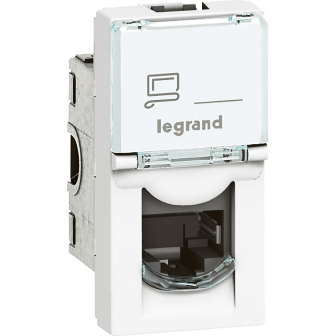 Розетка LEGRAND Mosaic RJ45 FTP кат.5е, 1 модуль, белый 76552