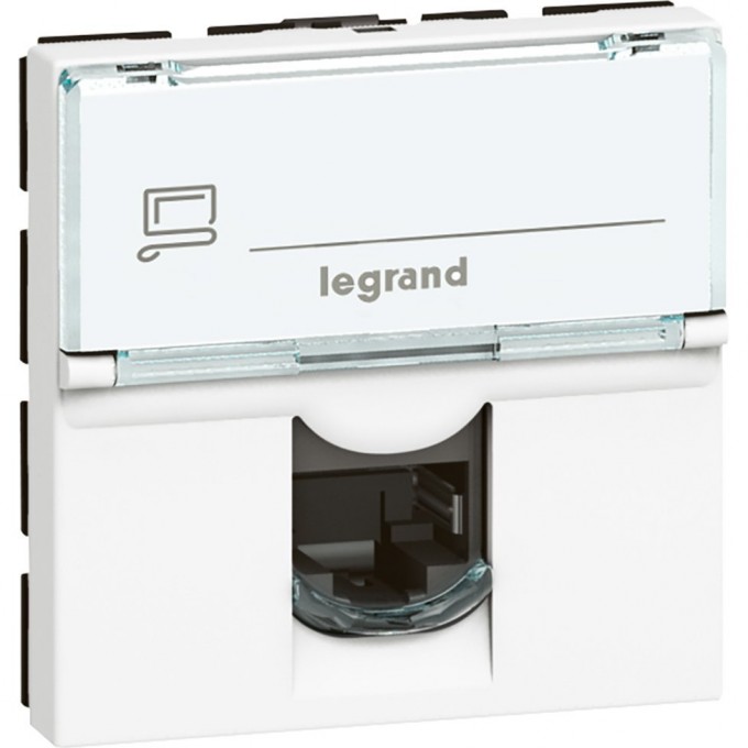 Розетка LEGRAND Mosaic RJ45 UTP кат.6, 2 модуля, белый 76564